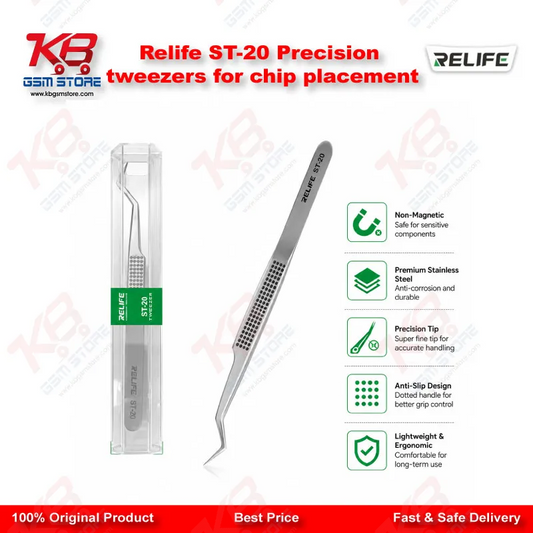 RELIFE ST-20 Anti-Magnetic Precision Tweezers for IC Chip Placement