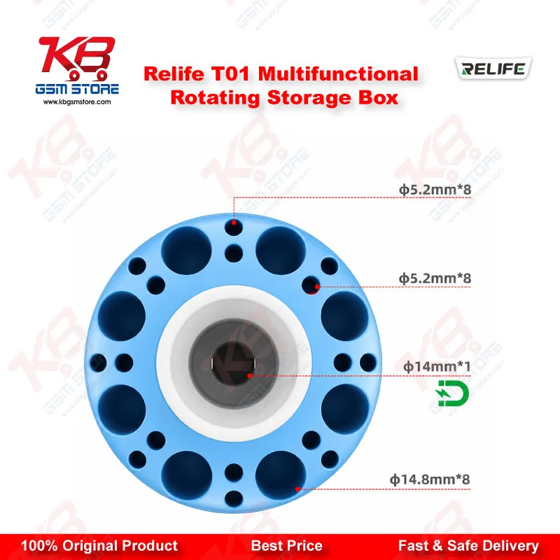 RELIFE T01 Multifunctional 360° Rotating Storage Box – 25 Hole Screwdriver & Tool Organizer