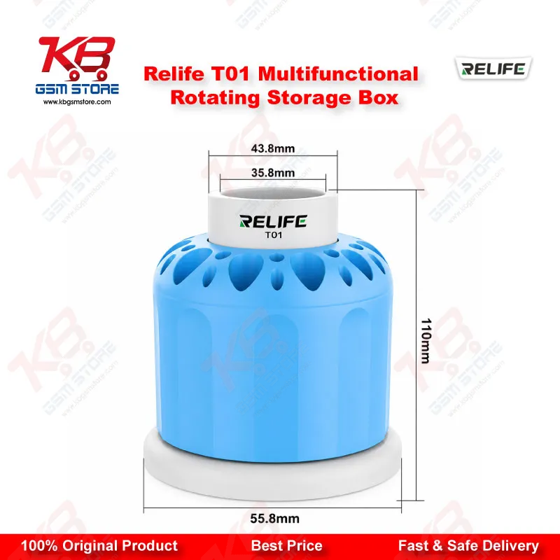 RELIFE T01 Multifunctional 360° Rotating Storage Box – 25 Hole Screwdriver & Tool Organizer