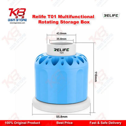 RELIFE T01 Multifunctional 360° Rotating Storage Box – 25 Hole Screwdriver & Tool Organizer