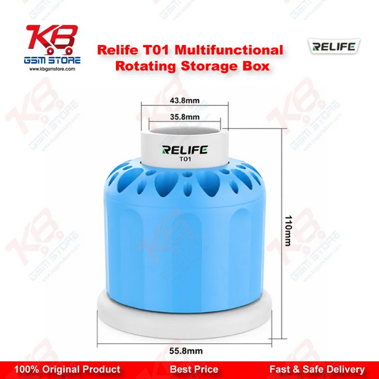 RELIFE T01 Multifunctional 360° Rotating Storage Box – 25 Hole Screwdriver & Tool Organizer