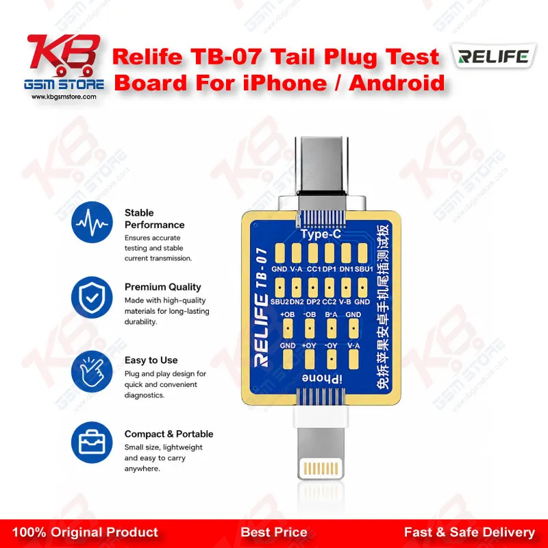 Relife TB-07 Tail Plug Test Board For iPhone  Android