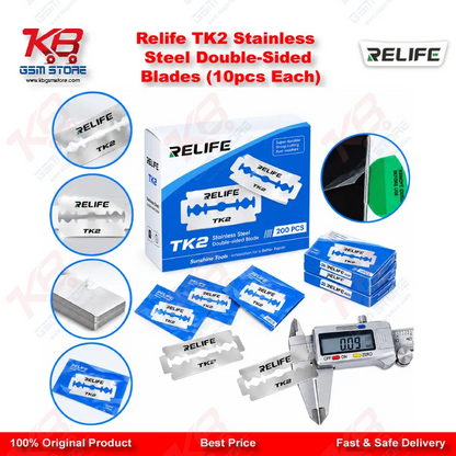 Relife TK2 Stainless Steel Double-Sided Blades (10pcs Each)