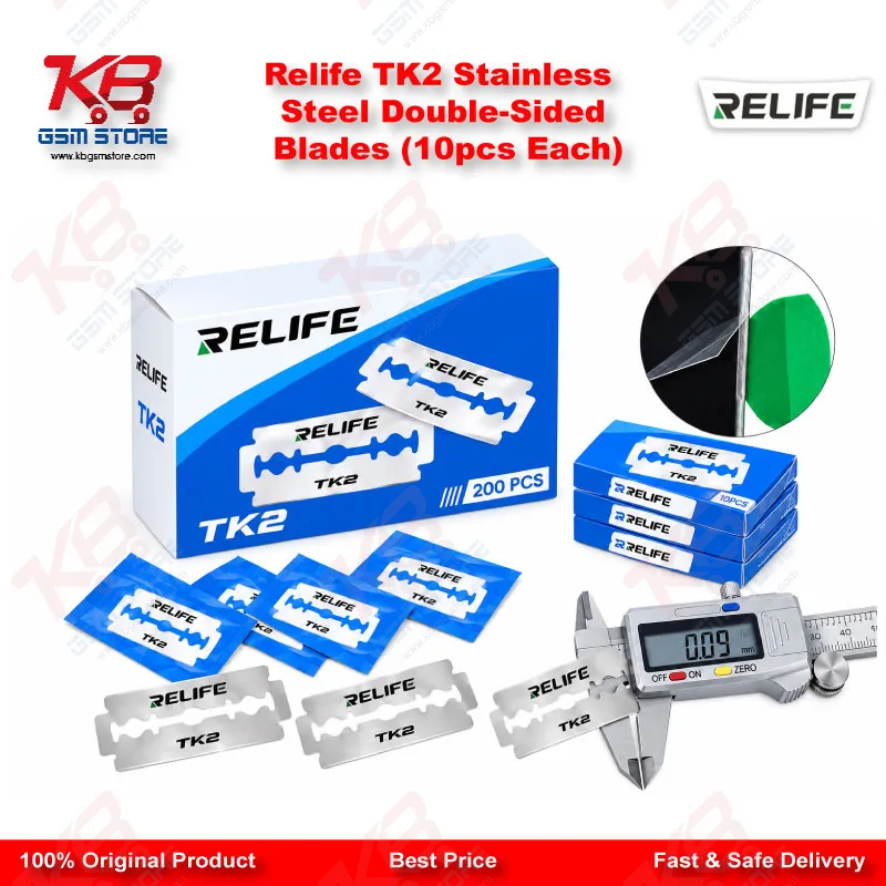 Relife TK2 Stainless Steel Double-Sided Blades (10pcs Each)