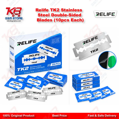Relife TK2 Stainless Steel Double-Sided Blades (10pcs Each)