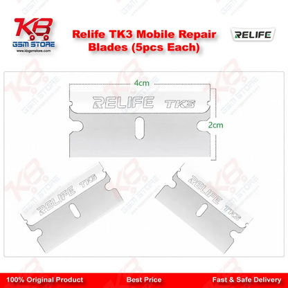 RELIFE TK3 Carbon Steel Mobile Repair Blades – 5 Pcs Pack (Screen & Adhesive Removal)
