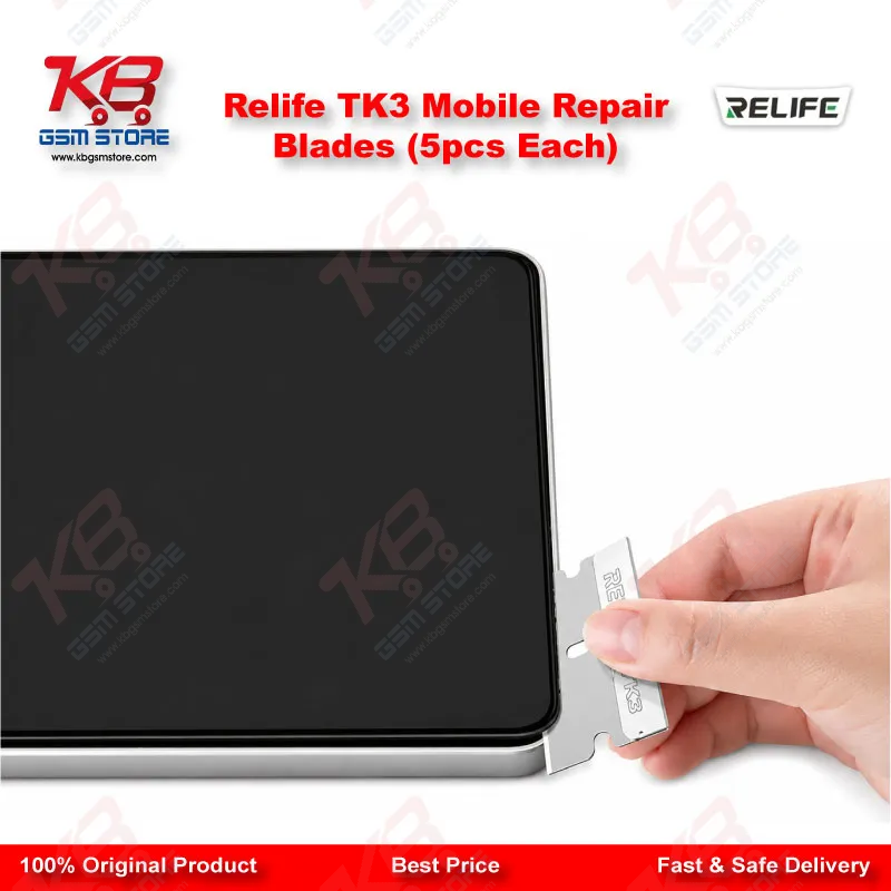 RELIFE TK3 Carbon Steel Mobile Repair Blades – 5 Pcs Pack (Screen & Adhesive Removal)