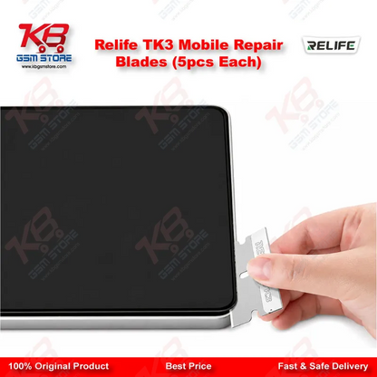RELIFE TK3 Carbon Steel Mobile Repair Blades – 5 Pcs Pack (Screen & Adhesive Removal)