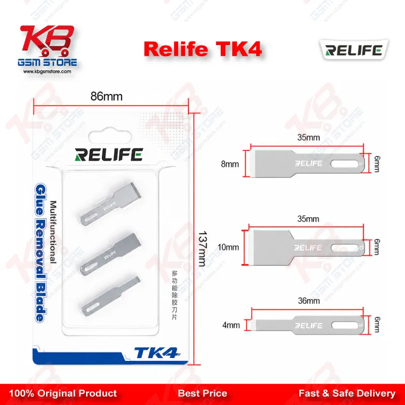 RELIFE TK4 Multifunctional Glue Removal Blade 3-in-1 Set