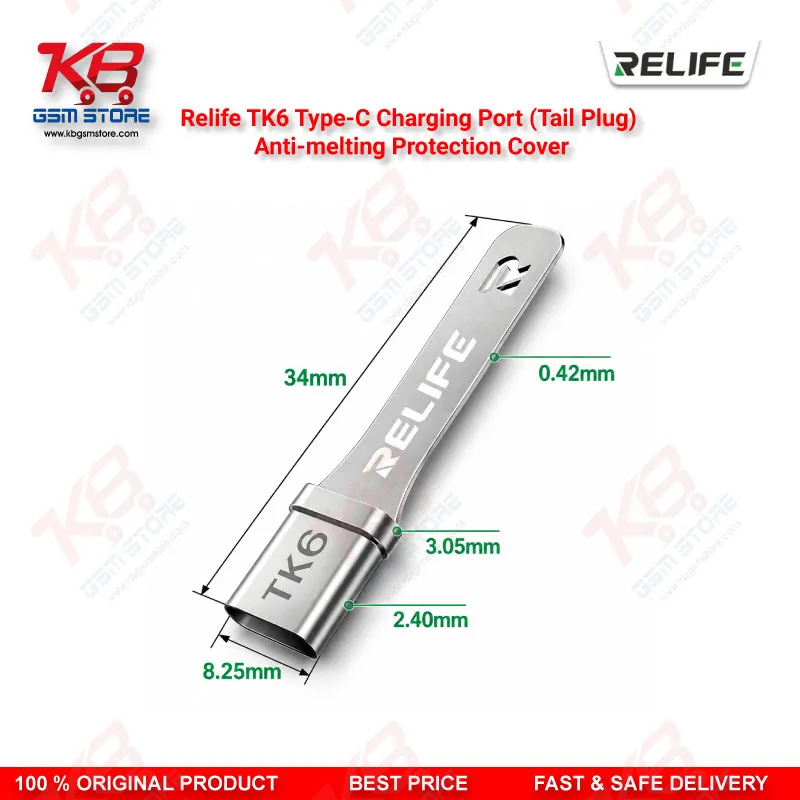 Relife TK6 Type-C Charging Port (Tail Plug) Anti-melting Protection Cover for Hot Air Rework
