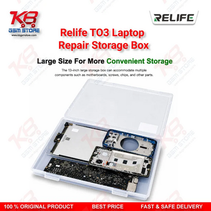 RELIFE TO3 13-Inch Laptop Repair Storage Box – Anti-Collision Component Organizer