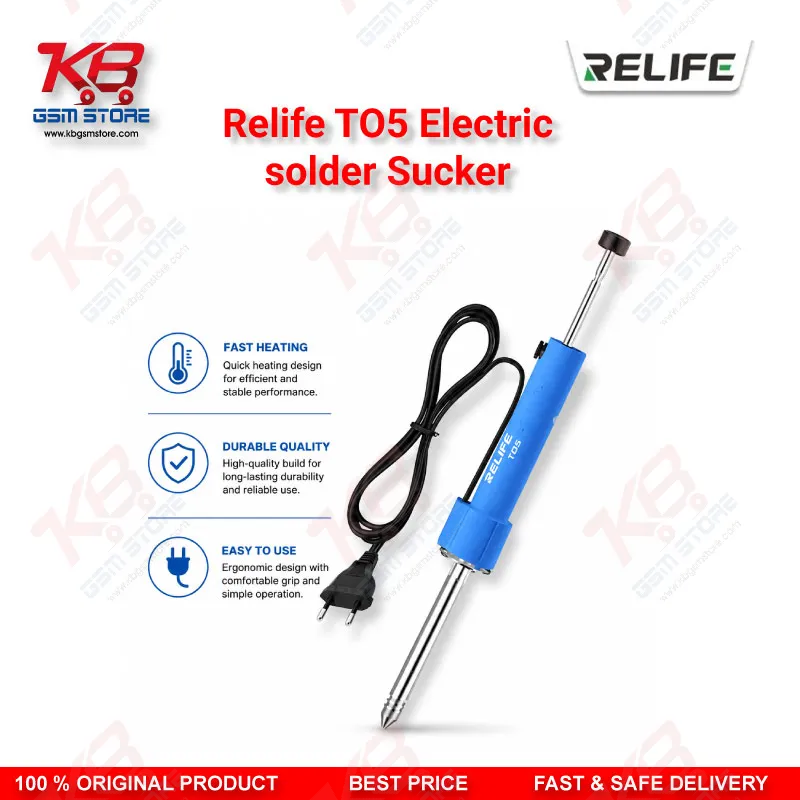 Relife TO5 Electric Solder Sucker – 30W Desoldering Gun for Mobile PCB Repair
