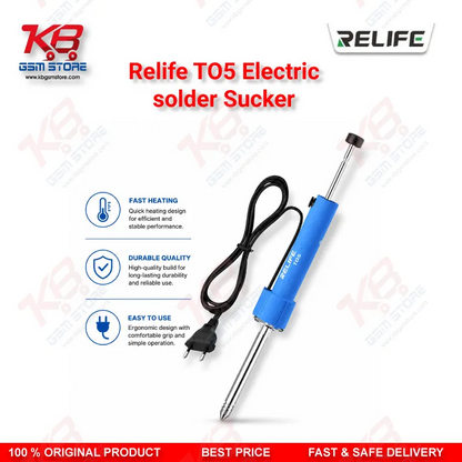 Relife TO5 Electric Solder Sucker – 30W Desoldering Gun for Mobile PCB Repair