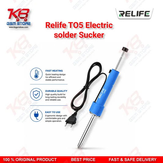 Relife TO5 Electric Solder Sucker – 30W Desoldering Gun for Mobile PCB Repair