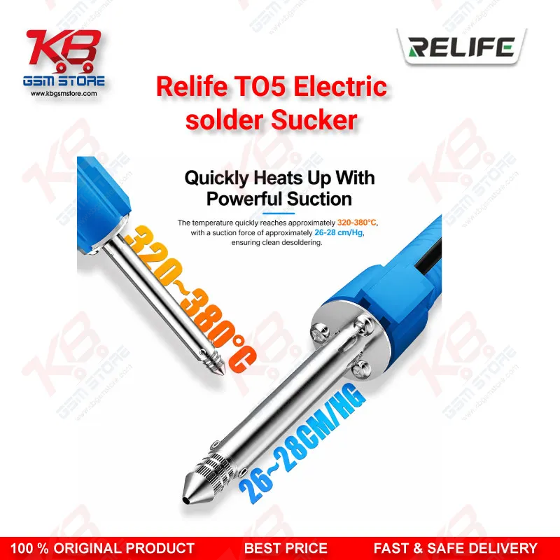 Relife TO5 Electric Solder Sucker – 30W Desoldering Gun for Mobile PCB Repair