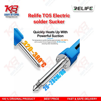 Relife TO5 Electric Solder Sucker – 30W Desoldering Gun for Mobile PCB Repair