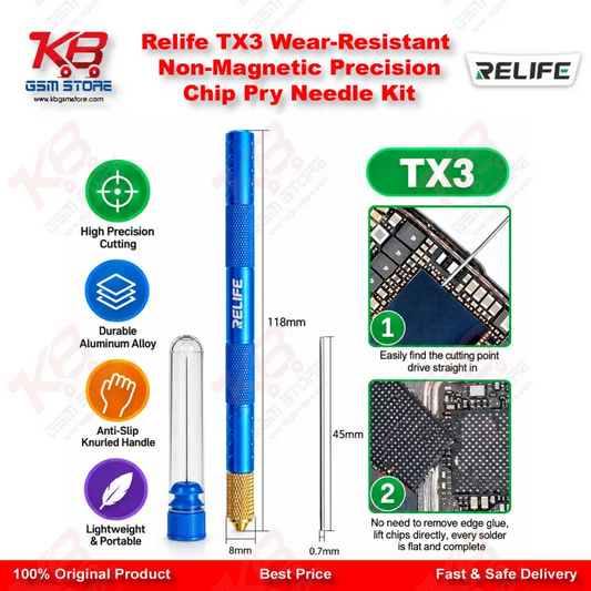 Relife TX3 Wear-Resistant Non-Magnetic Precision Chip Pry Needle Kit