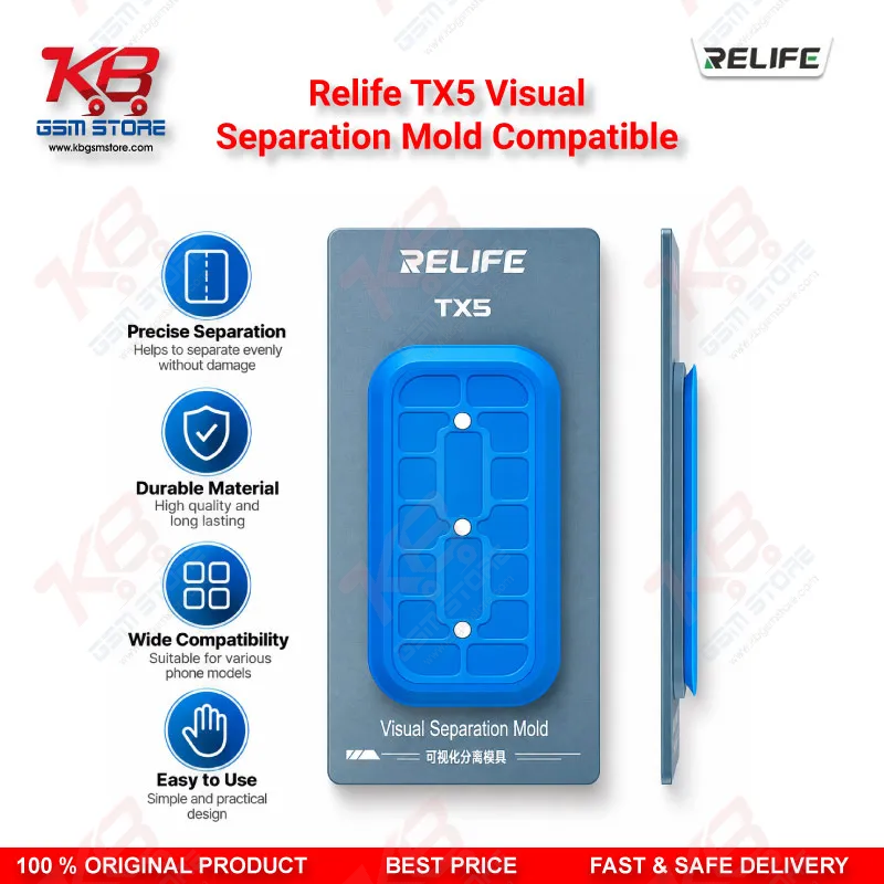 RELIFE TX5 Visual Separation Mold – Aluminum Alloy Screen Separator for iPhone 12-17 & Android Displays