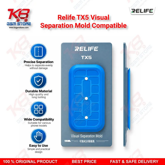 RELIFE TX5 Visual Separation Mold – Aluminum Alloy Screen Separator for iPhone 12-17 & Android Displays