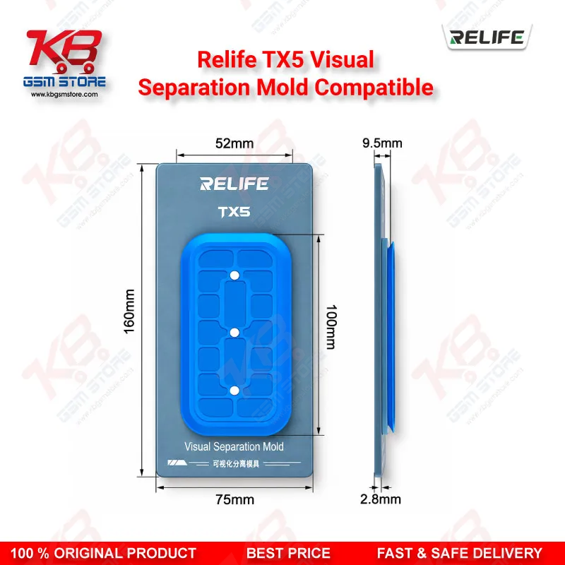 RELIFE TX5 Visual Separation Mold – Aluminum Alloy Screen Separator for iPhone 12-17 & Android Displays
