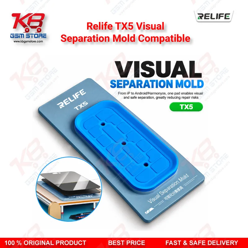RELIFE TX5 Visual Separation Mold – Aluminum Alloy Screen Separator for iPhone 12-17 & Android Displays