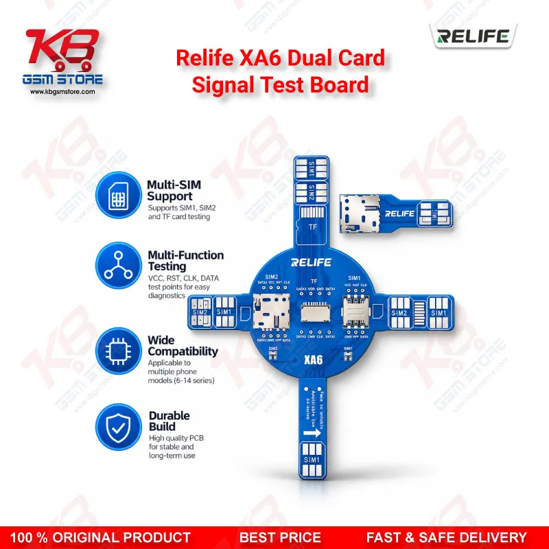 Relife XA6 Dual Card Signal Test Board for Dual-SIM iPhone and Android No Service Repair