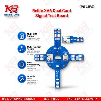 Relife XA6 Dual Card Signal Test Board for Dual-SIM iPhone and Android No Service Repair