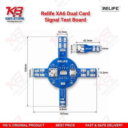 Relife XA6 Dual Card Signal Test Board for Dual-SIM iPhone and Android No Service Repair