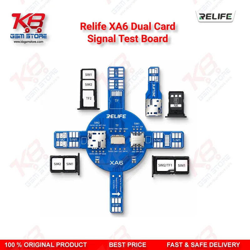 Relife XA6 Dual Card Signal Test Board for Dual-SIM iPhone and Android No Service Repair
