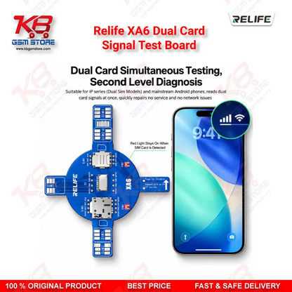 Relife XA6 Dual Card Signal Test Board for Dual-SIM iPhone and Android No Service Repair