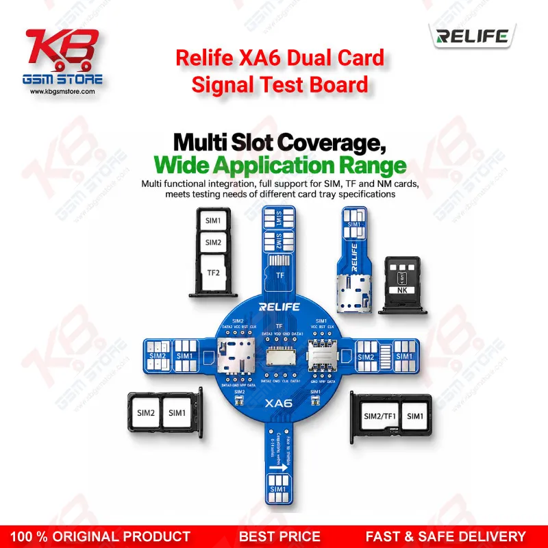 Relife XA6 Dual Card Signal Test Board for Dual-SIM iPhone and Android No Service Repair