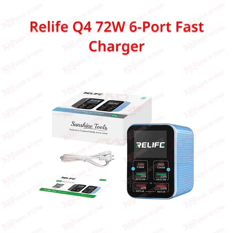 Relife Q4 72W 6-Port Fast Charger