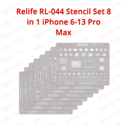 Relife RL-044 Stencil Set 8 in 1 iPhone 6-13 Pro Max