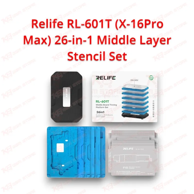 Relife RL-601T (X-16Pro Max) 26-in-1 Middle Layer Stencil Set