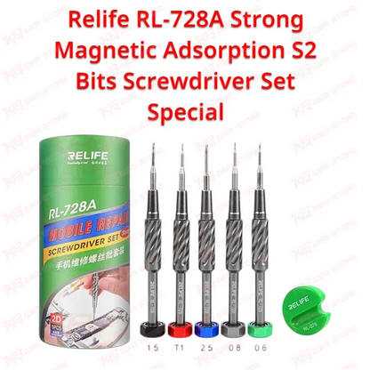 Relife RL-728A Strong Magnetic Adsorption S2 Bits Screwdriver Set Special