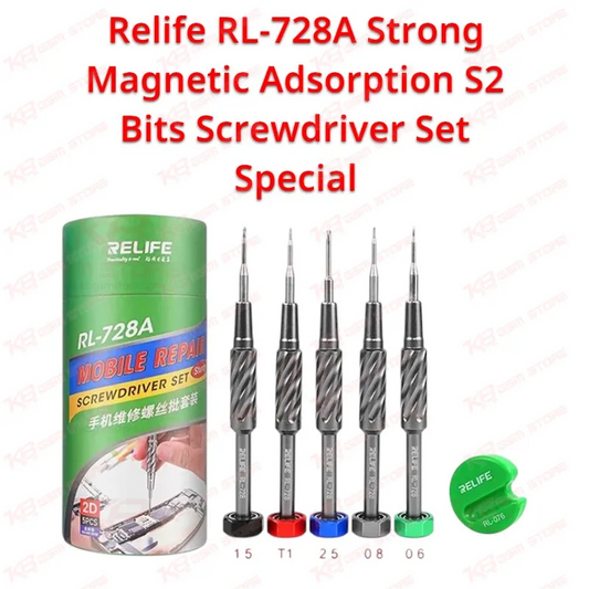 Relife RL-728A Strong Magnetic Adsorption S2 Bits Screwdriver Set Special