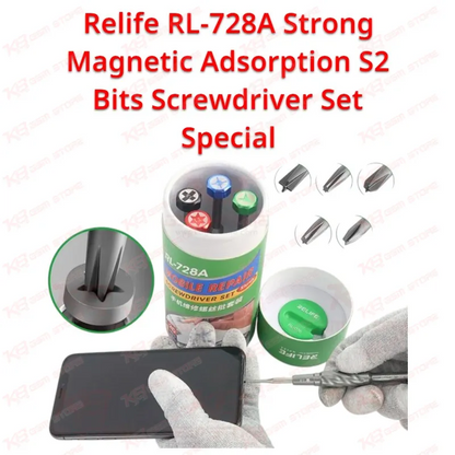 Relife RL-728A Strong Magnetic Adsorption S2 Bits Screwdriver Set Special