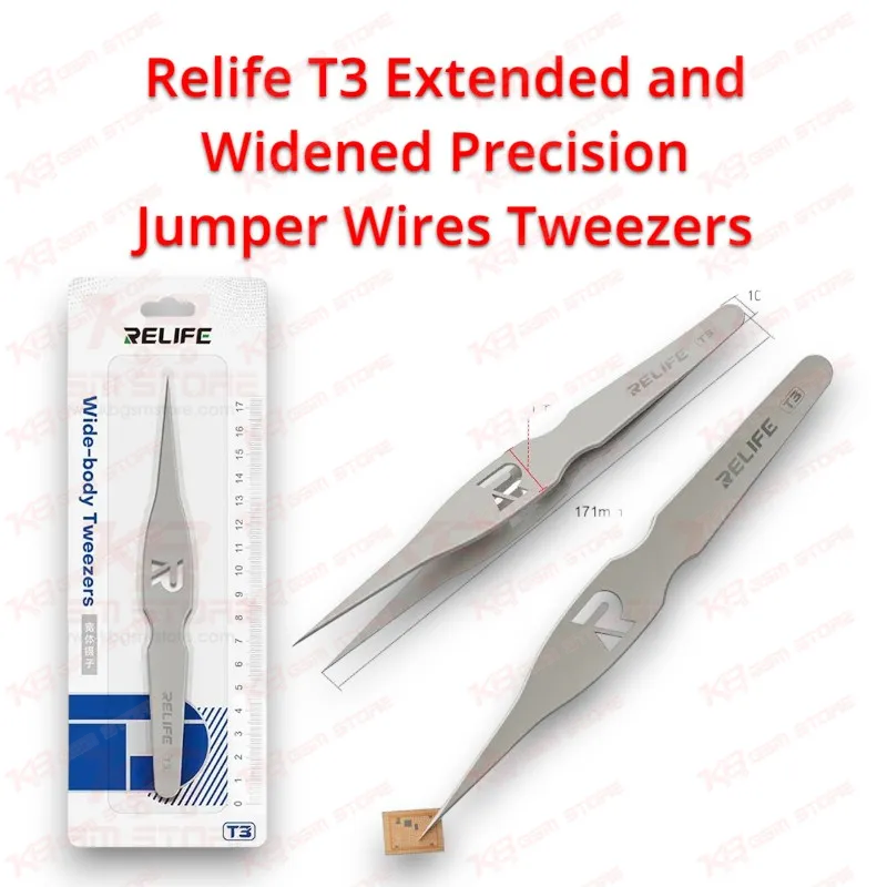 Relife T3 Extended and Widened Precision Jumper Wires Tweezers