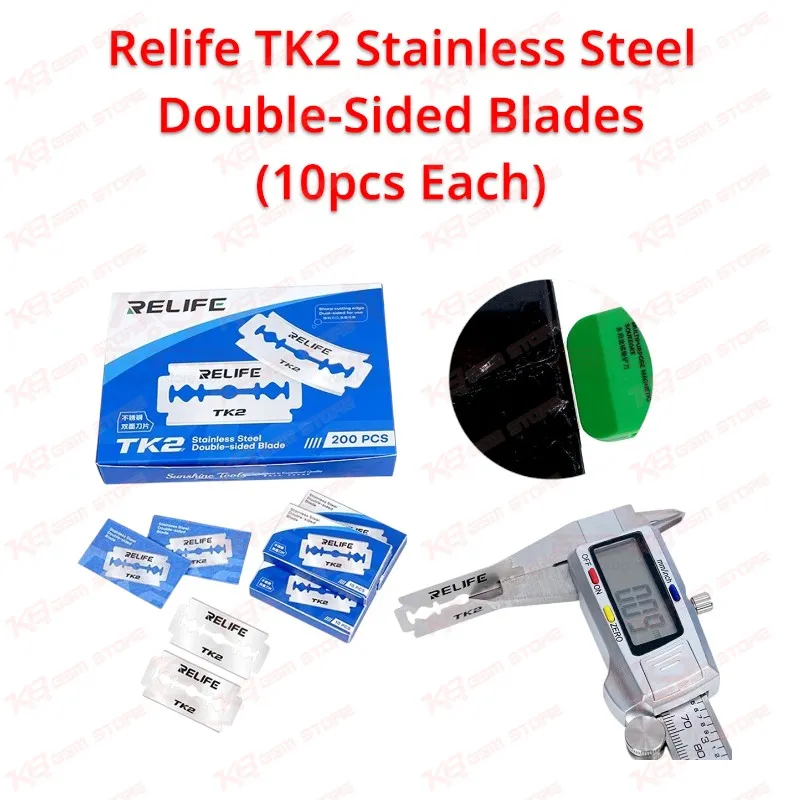 Relife TK2 Stainless Steel Double-Sided Blades (10pcs Each)
