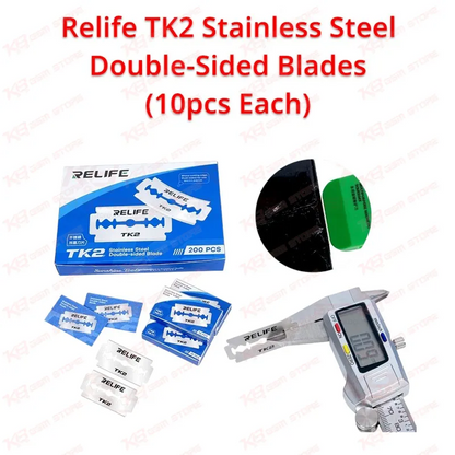 Relife TK2 Stainless Steel Double-Sided Blades (10pcs Each)