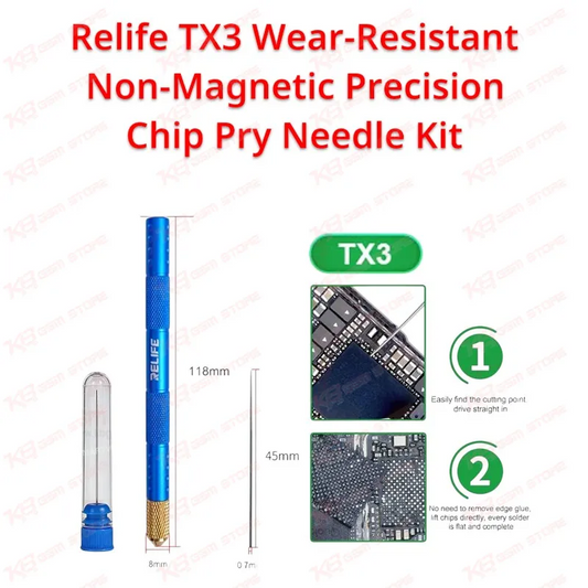 Relife TX3 Wear-Resistant Non-Magnetic Precision Chip Pry Needle Kit