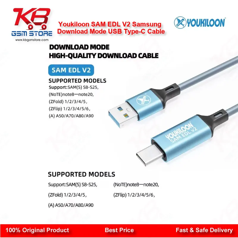 YOUKILOON SAM EDL V2 Cable – Samsung USB Type-C Download Mode Cable