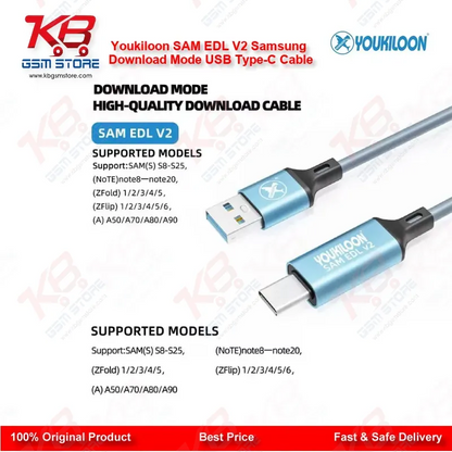 YOUKILOON SAM EDL V2 Cable – Samsung USB Type-C Download Mode Cable