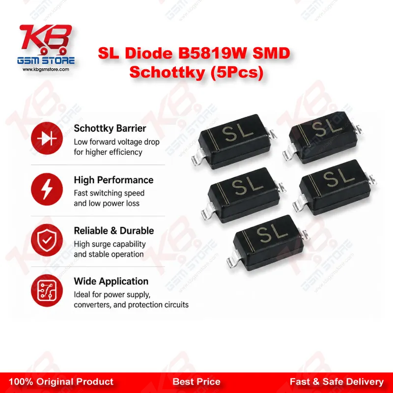 SL Diode B5819W SMD Schottky (5Pcs)