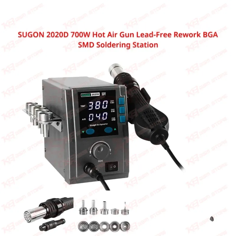SUGON 2020D 700W Hot Air Gun Lead-Free Rework BGA SMD Soldering Station