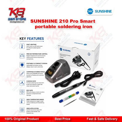 Sunshine 210 Pro Smart Portable Soldering Iron – 110W LED Temperature Control Station