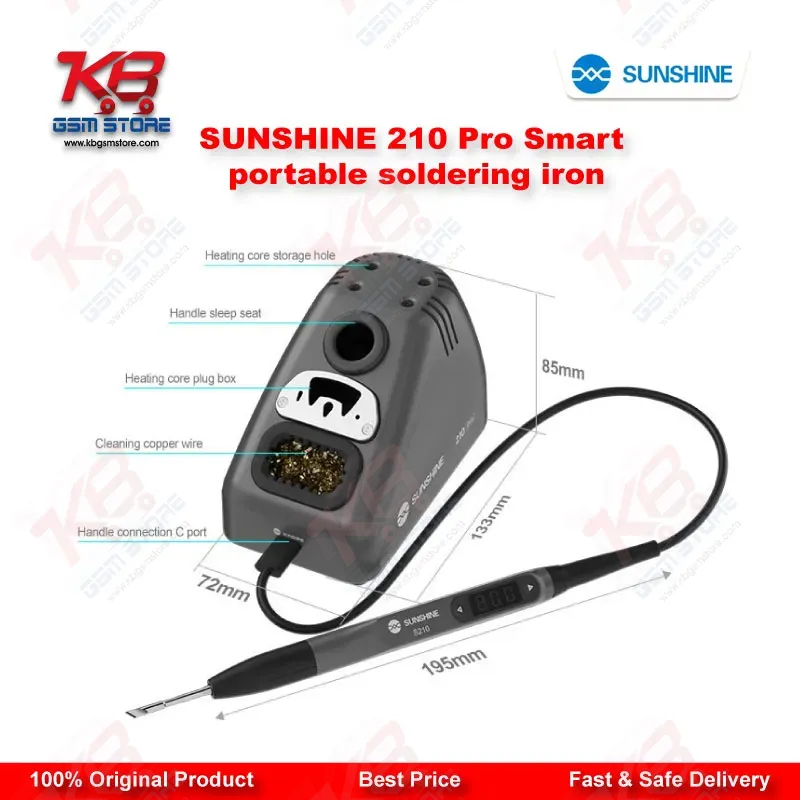 Sunshine 210 Pro Smart Portable Soldering Iron – 110W LED Temperature Control Station