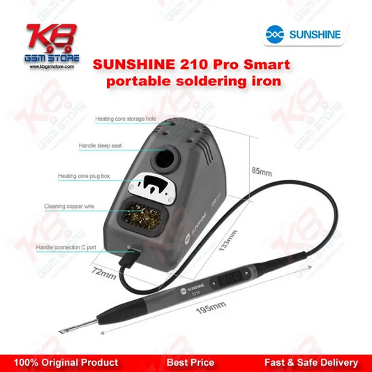 Sunshine 210 Pro Smart Portable Soldering Iron – 110W LED Temperature Control Station