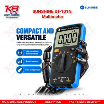 SUNSHINE DT-101N Multimeter – Auto-Range True RMS Digital Multimeter for Mobile Phone Repair Diagnostics