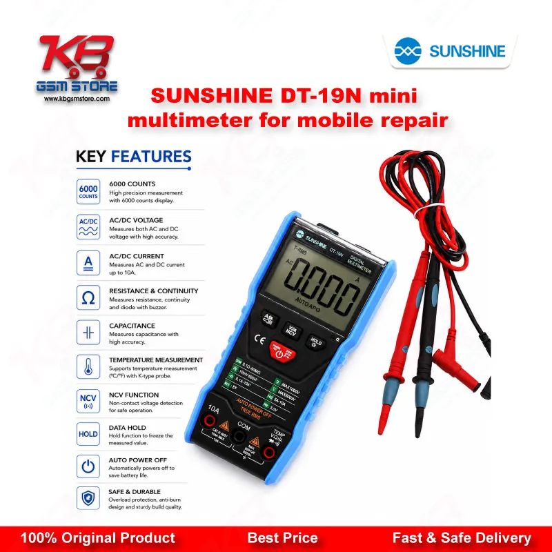 SUNSHINE DT-19N Mini Digital Multimeter for Mobile Repair